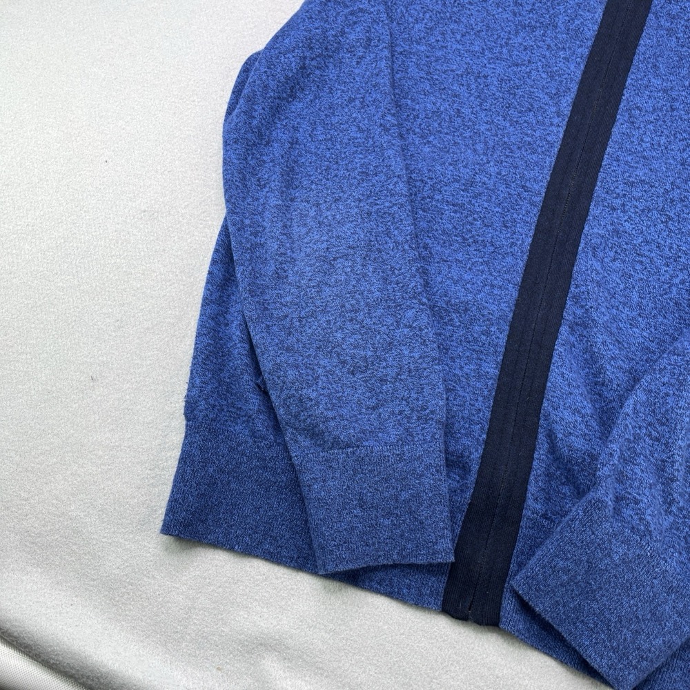 Banana Republic Mens Blue Marled Full Zip Knit Hoodie Sweater Size Large - Picture 3 of 15